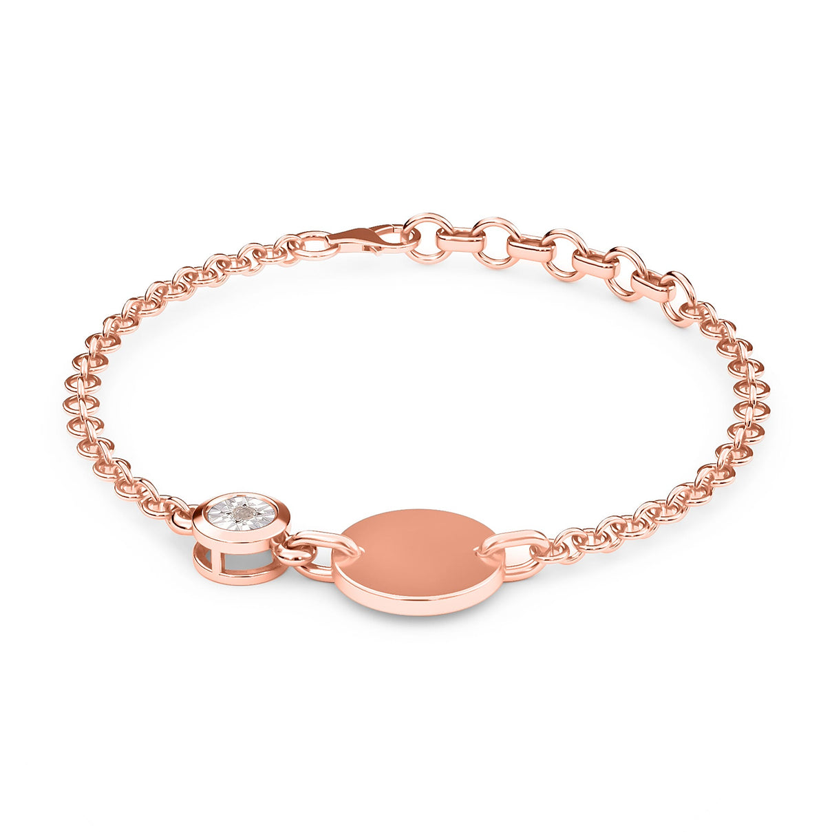 Diamond Bracelet in Rose Gold Overlay Sterling Silver 3627416 2