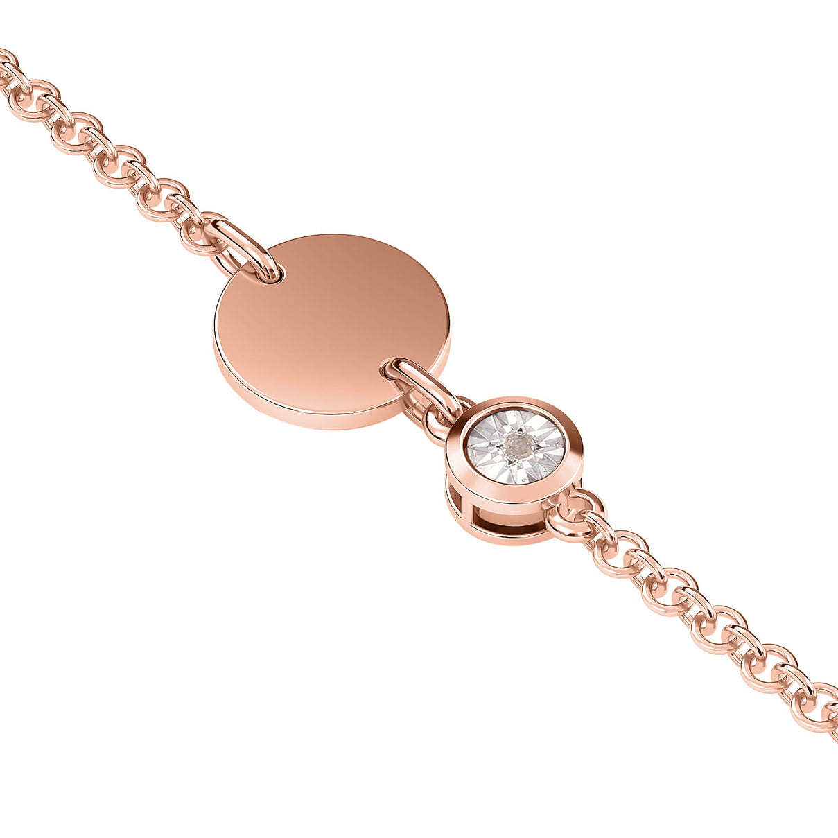 Diamond Bracelet in Rose Gold Overlay Sterling Silver 3627416 3