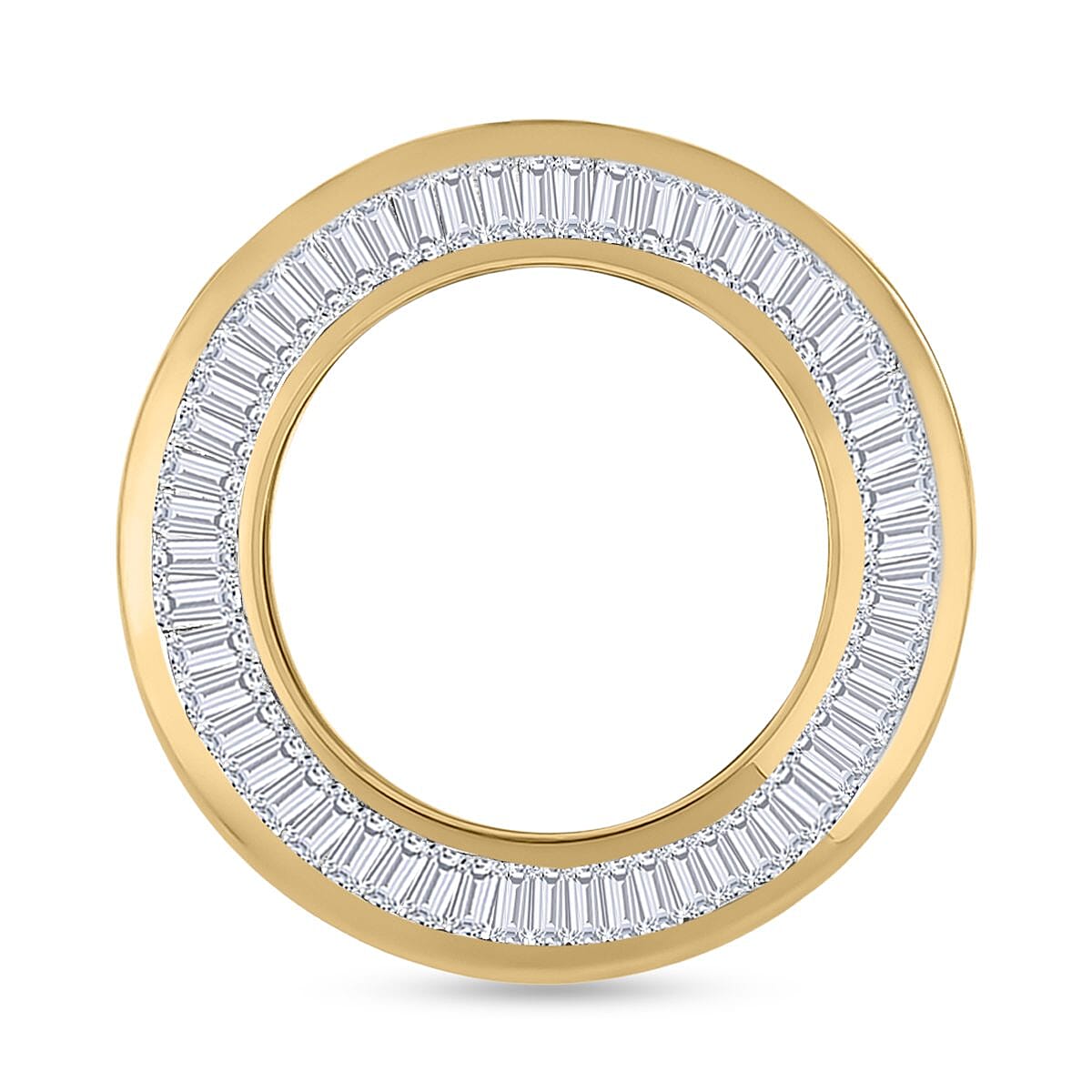 SGL Certified (I1-I2-G-H) Diamond Circle Pendant in 18K Yellow Gold Vermeil Plated Sterling Silver 0.25 Ct 7370911 0