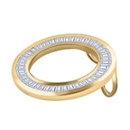SGL Certified (I1-I2-G-H) Diamond Circle Pendant in 18K Yellow Gold Vermeil Plated Sterling Silver 0.25 Ct