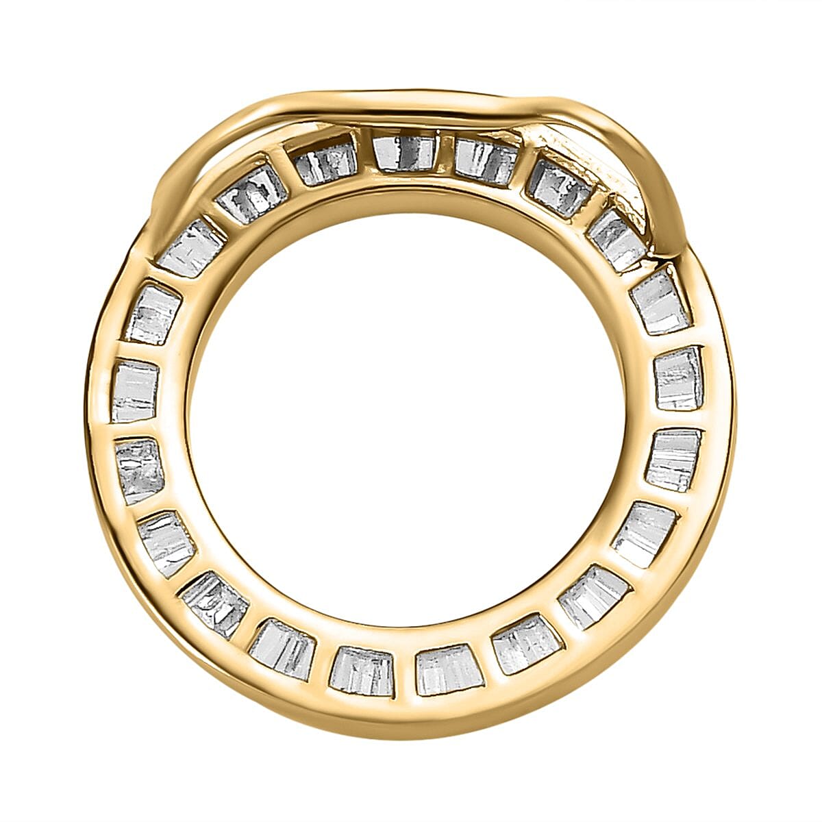 SGL Certified (I1-I2-G-H) Diamond Circle Pendant in 18K Yellow Gold Vermeil Plated Sterling Silver 0.25 Ct 7370911 4