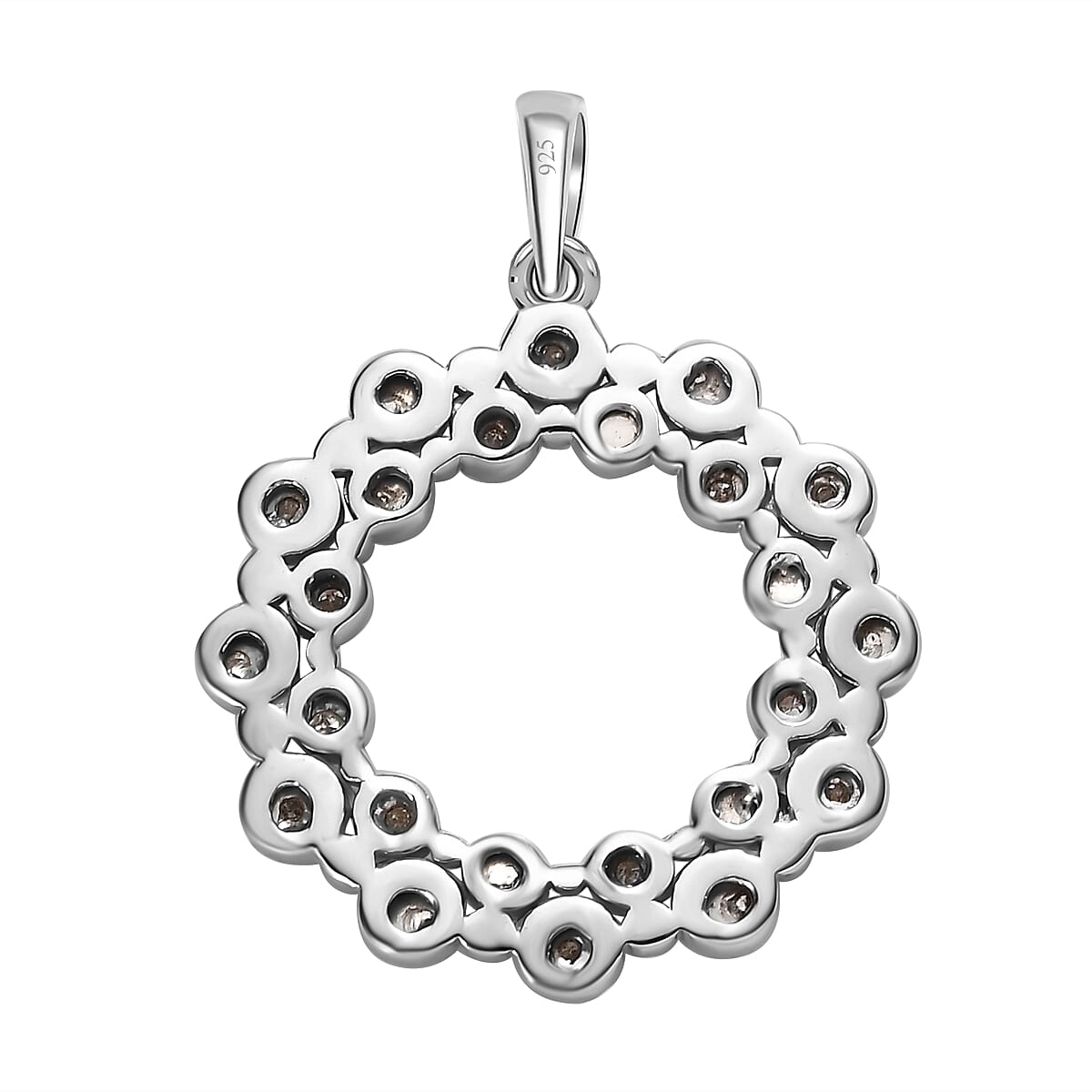 Designer Inspired- Diamond Circle Pendant in Platinum Overlay Sterling Silver 7550871 4