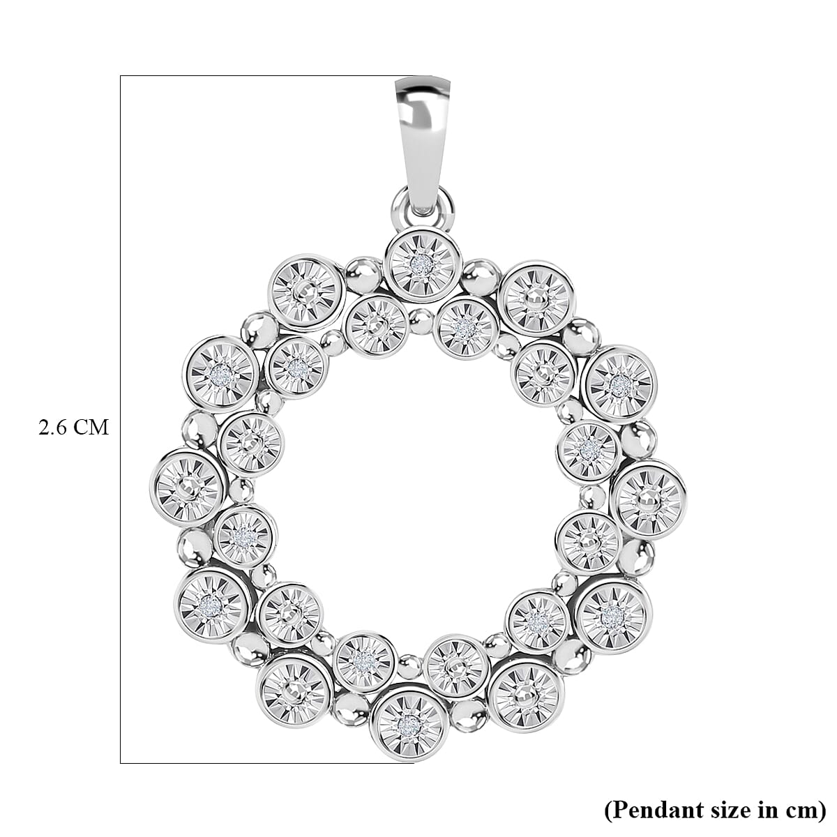 Designer Inspired- Diamond Circle Pendant in Platinum Overlay Sterling Silver 7550871 5