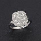 Diamond Cluster Ring in Platinum Overlay Sterling Silver 0.50 Ct.