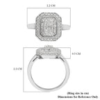 Diamond Cluster Ring in Platinum Overlay Sterling Silver 0.50 Ct.