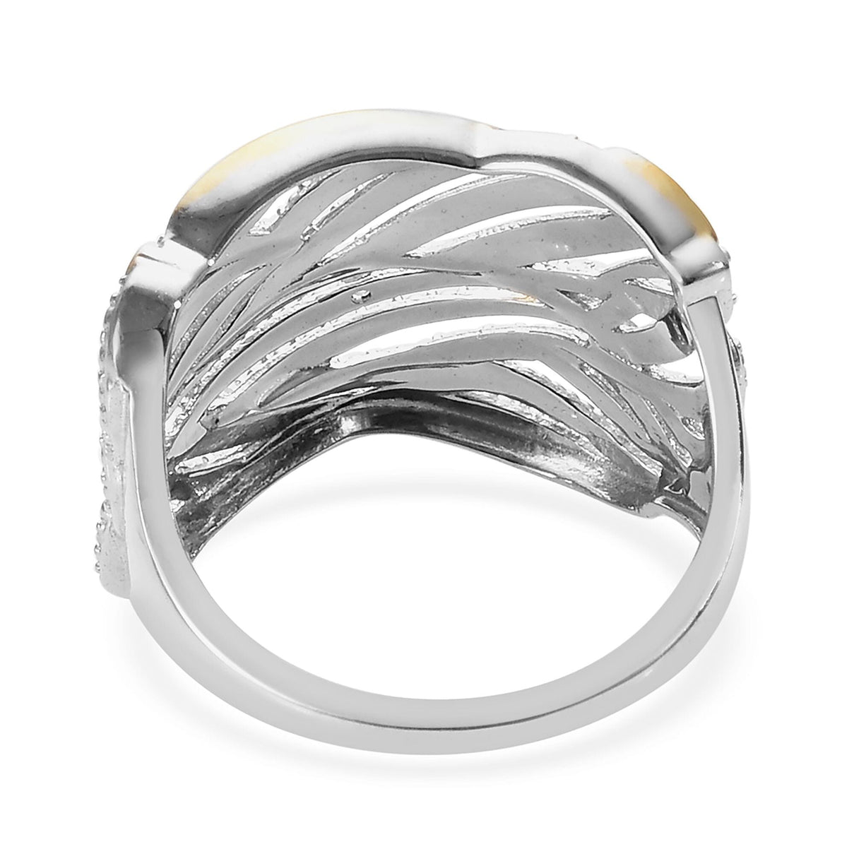Diamond Criss Cross Ring in Sterling Silver with Platinum and 18K Vermeil Yellow Gold 3499145 7
