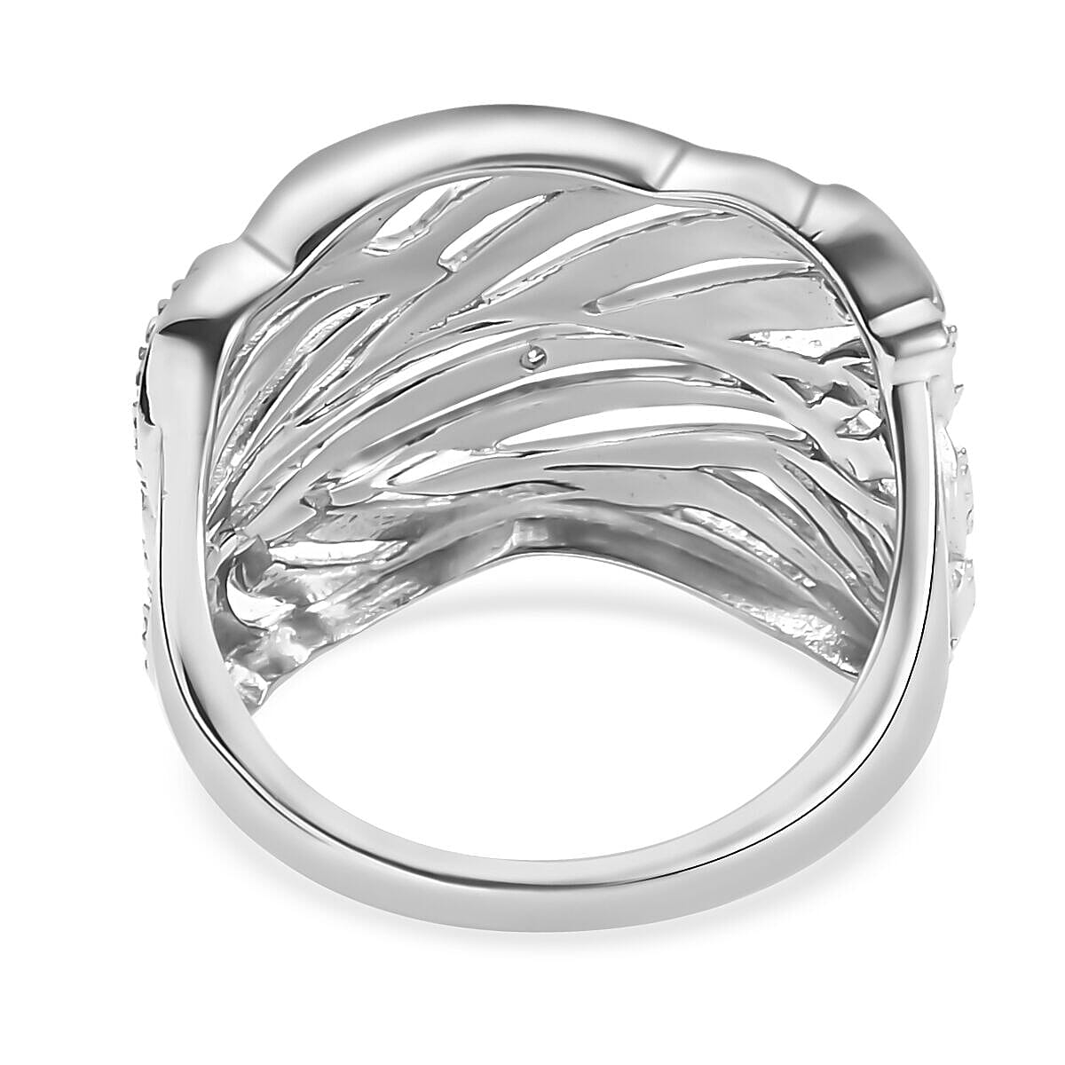 Diamond Criss Cross Ring in Sterling Silver with Platinum and 18K Vermeil Yellow Gold V32513600 8