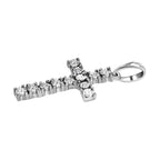 Diamond Cross Pendant in Platinum Overlay Sterling Silver