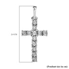 Diamond Cross Pendant in Platinum Overlay Sterling Silver