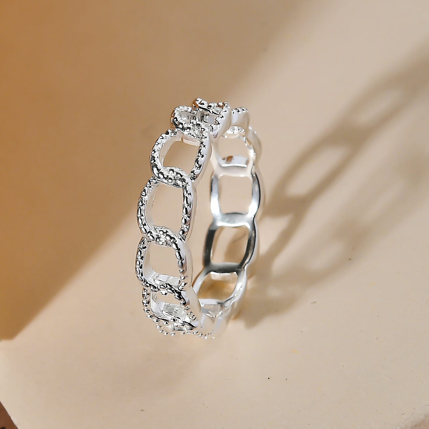 Diamond Curb Wedding Band Ring in Sterling Silver 3688134 2
