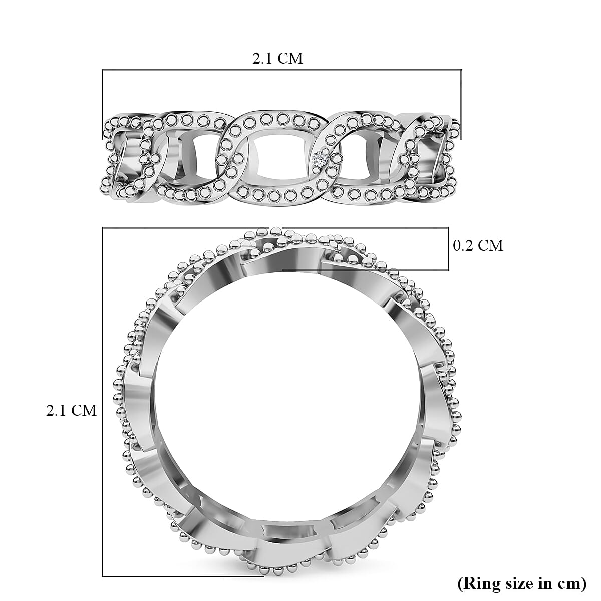 Diamond Curb Wedding Band Ring in Sterling Silver 3688134 5