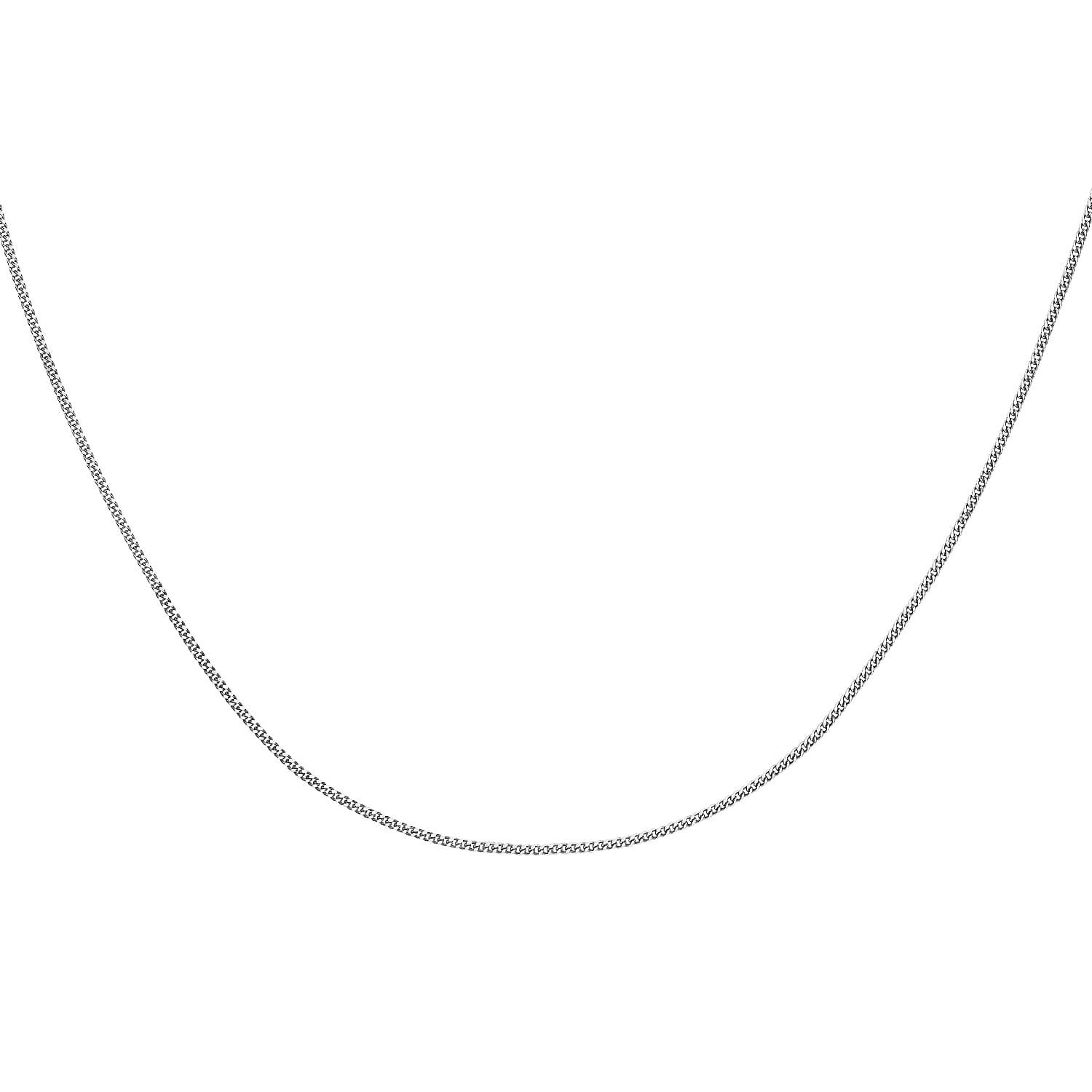 Diamond Cut Adjustable Curb Chain 16 Inch-18 Inch in 9K White Gold 7590754 0
