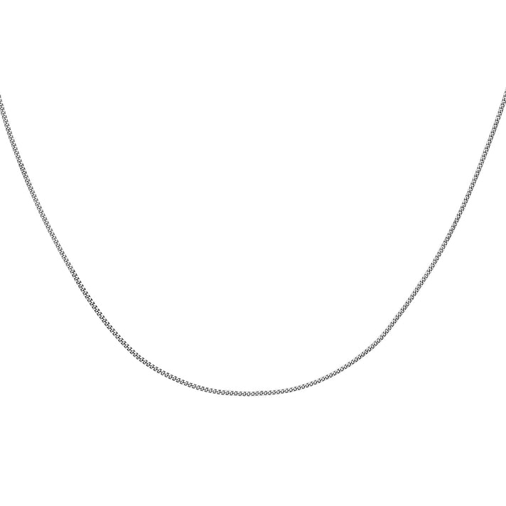 Diamond Cut Adjustable Curb Chain 16 Inch-18 Inch in 9K White Gold 7590754 1