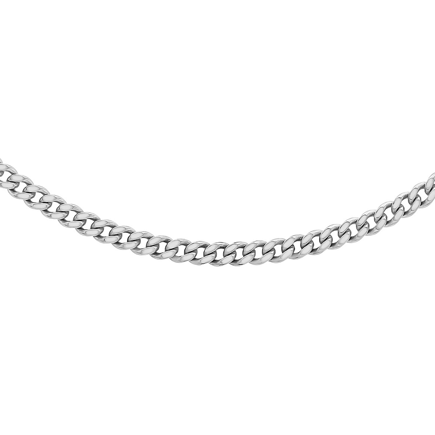 Diamond Cut Adjustable Curb Chain 16 Inch-18 Inch in 9K White Gold 7590754 3