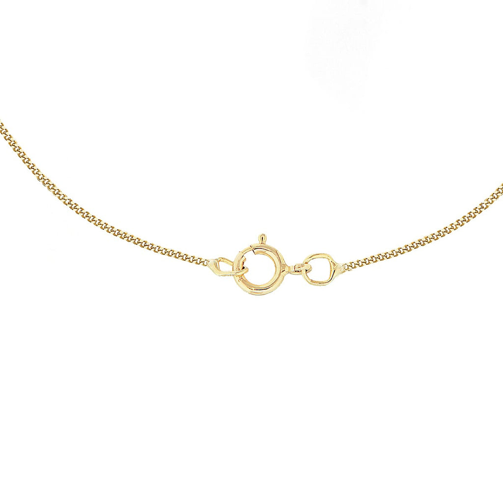 9K Yellow Gold Diamond Cut Curb Chain With Spring Ring Clasp (Size - 18)