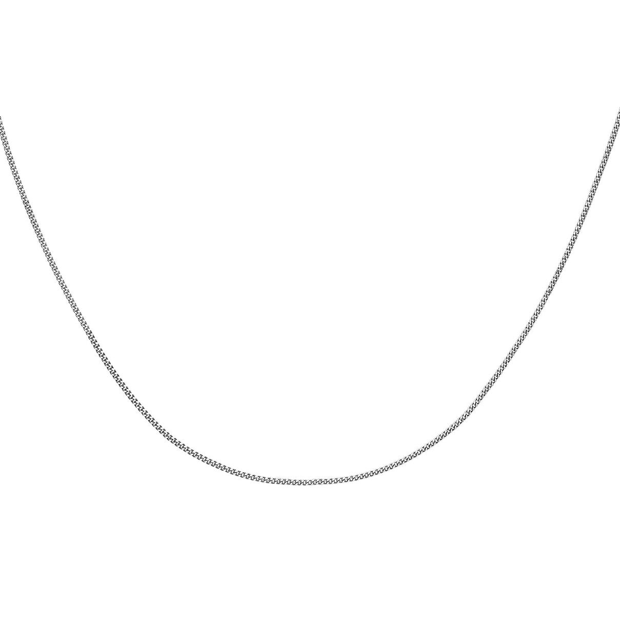 Diamond Cut Adjustable Curb Chain 18 Inch-20 Inch in 9K White Gold 7590758 0