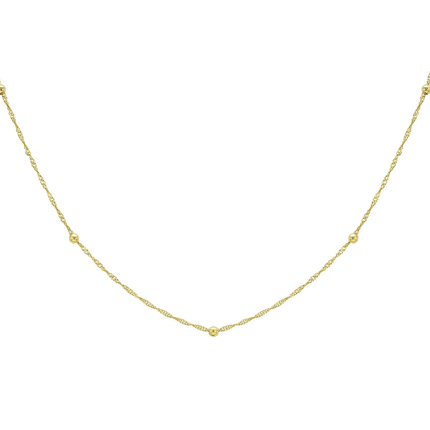 Diamond Cut Ball and Twist Curb Chain 16 Inch in 9K Yellow Gold 7577509 4