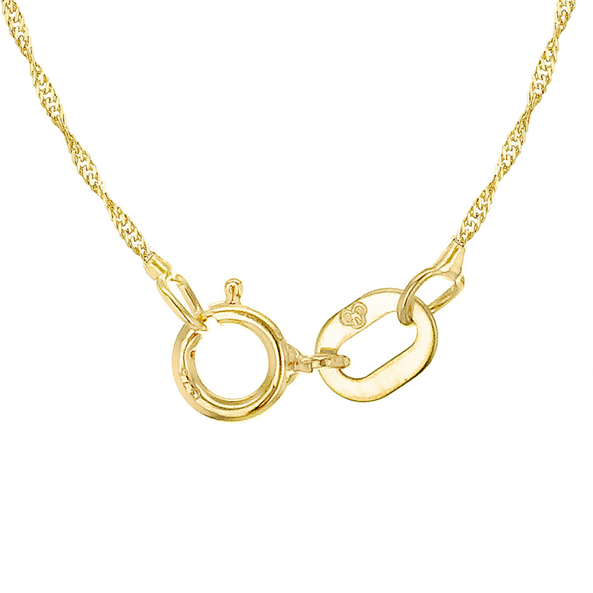 Diamond Cut Ball and Twist Curb Chain 16 Inch in 9K Yellow Gold 7577509 5