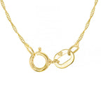 9K Yellow Gold Balls and Twist Curb Chain With Spring Ring Clasp (Size - 16)