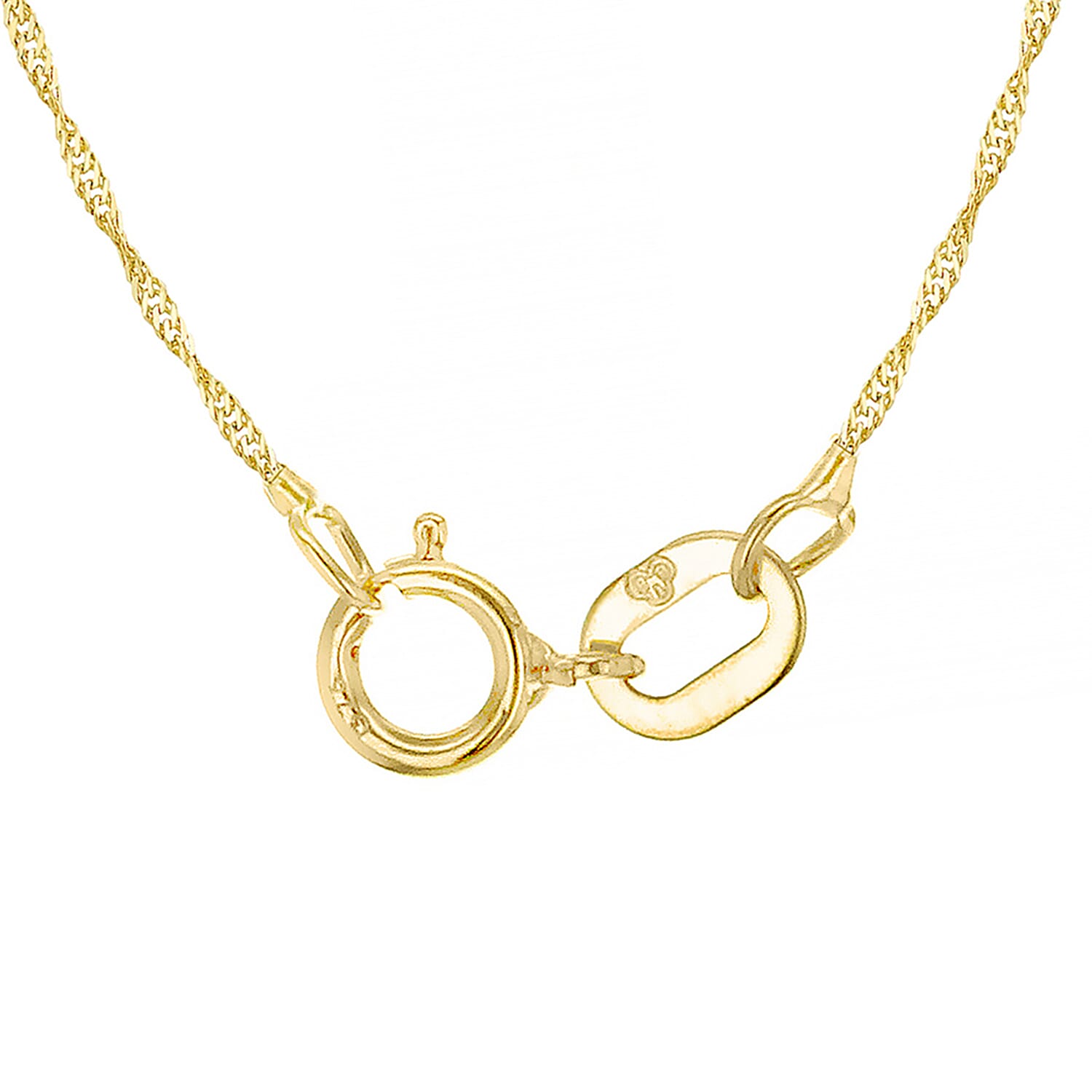 Diamond Cut Ball and Twist Curb Chain 16 Inch in 9K Yellow Gold 7577509 5