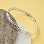 Biggest Closeout Deal - Sterling Silver Diamond Cut Bangle (Size 7) with Clasp