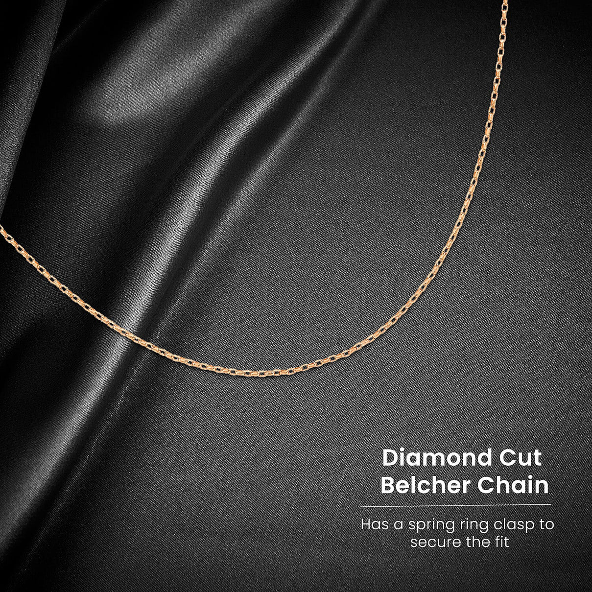 Diamond Cut Belcher Chain 20 Inch in 10K Rose Gold 7576151 2
