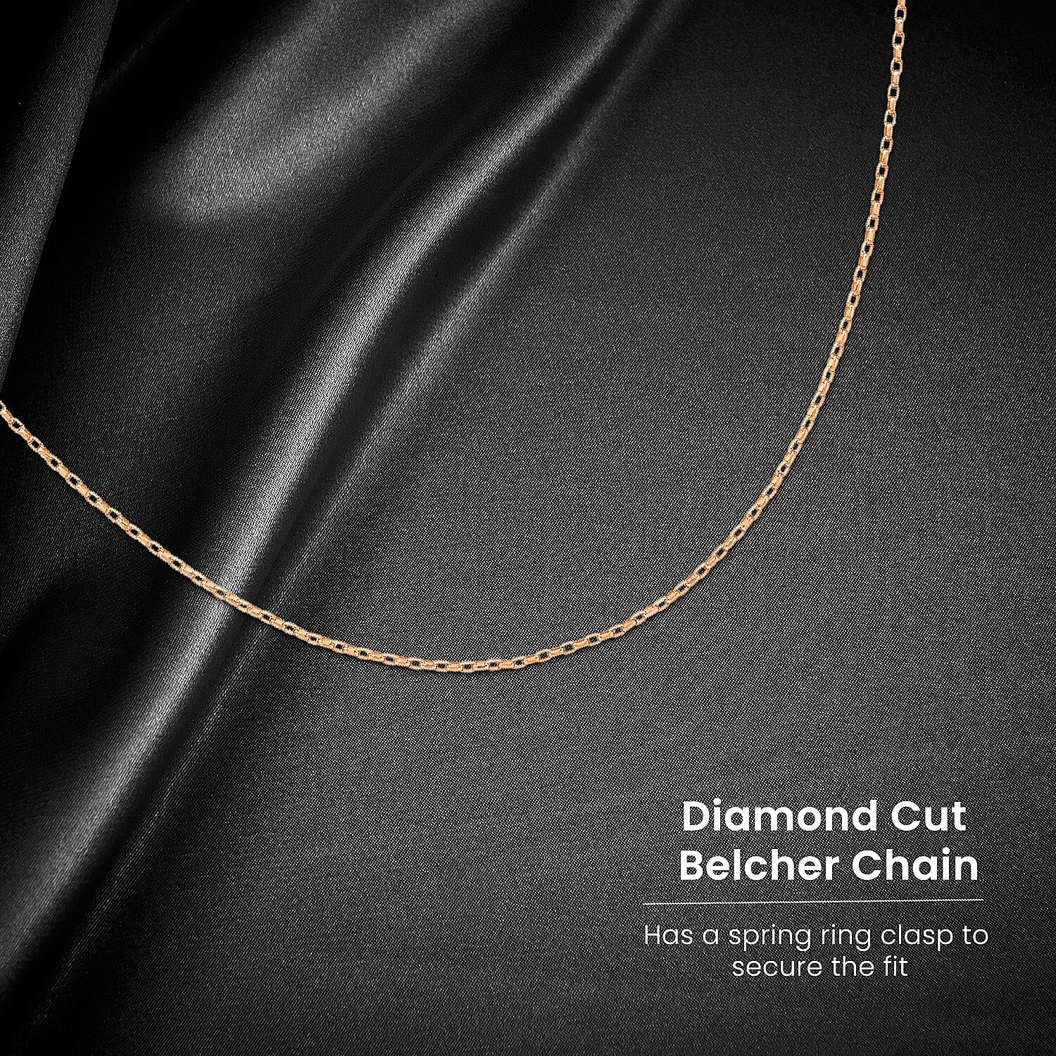 Diamond Cut Belcher Chain 20 Inch in 10K Rose Gold 7576151 2