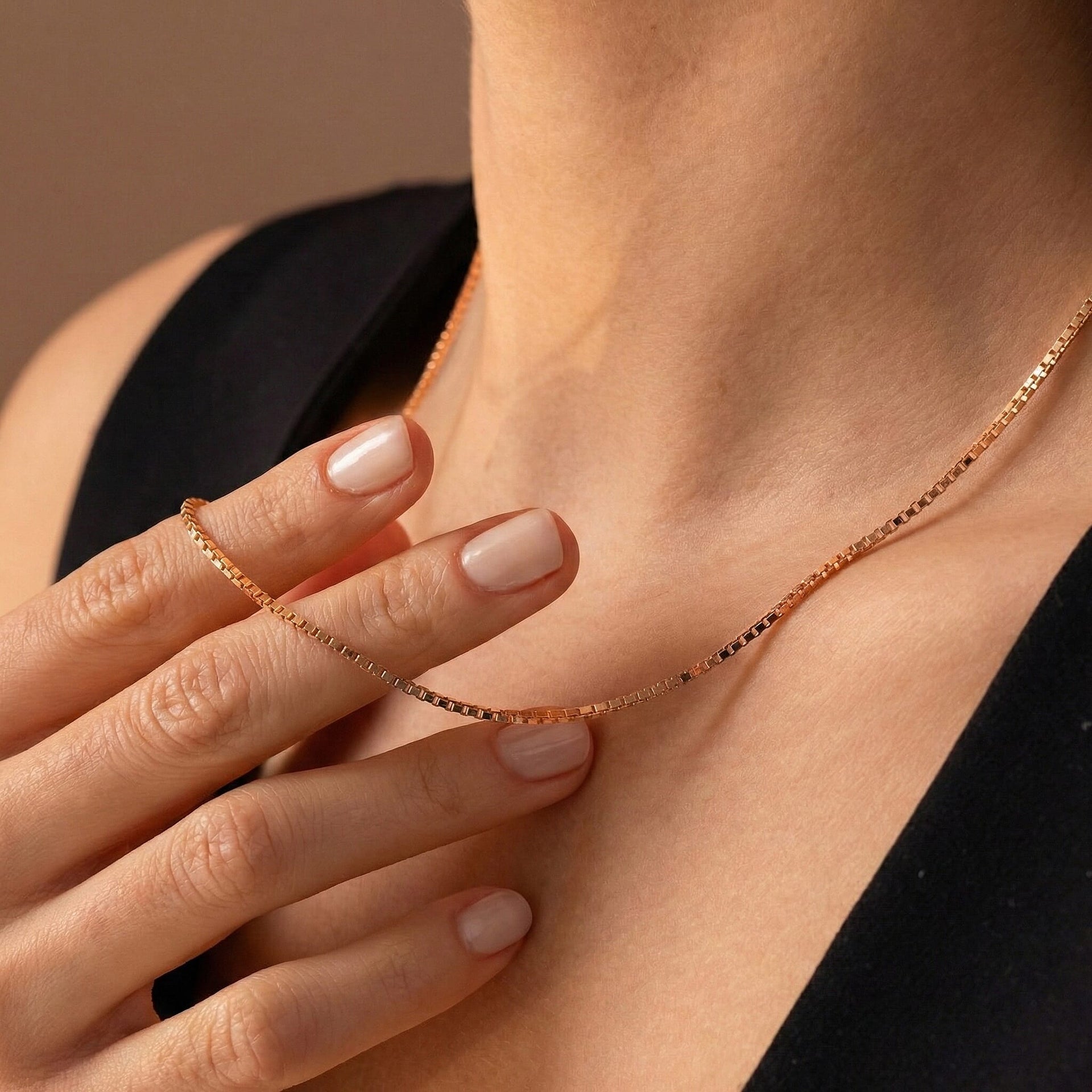 Diamond Cut Box Belcher Chain 18 Inch in 9K Rose Gold 7590876 1