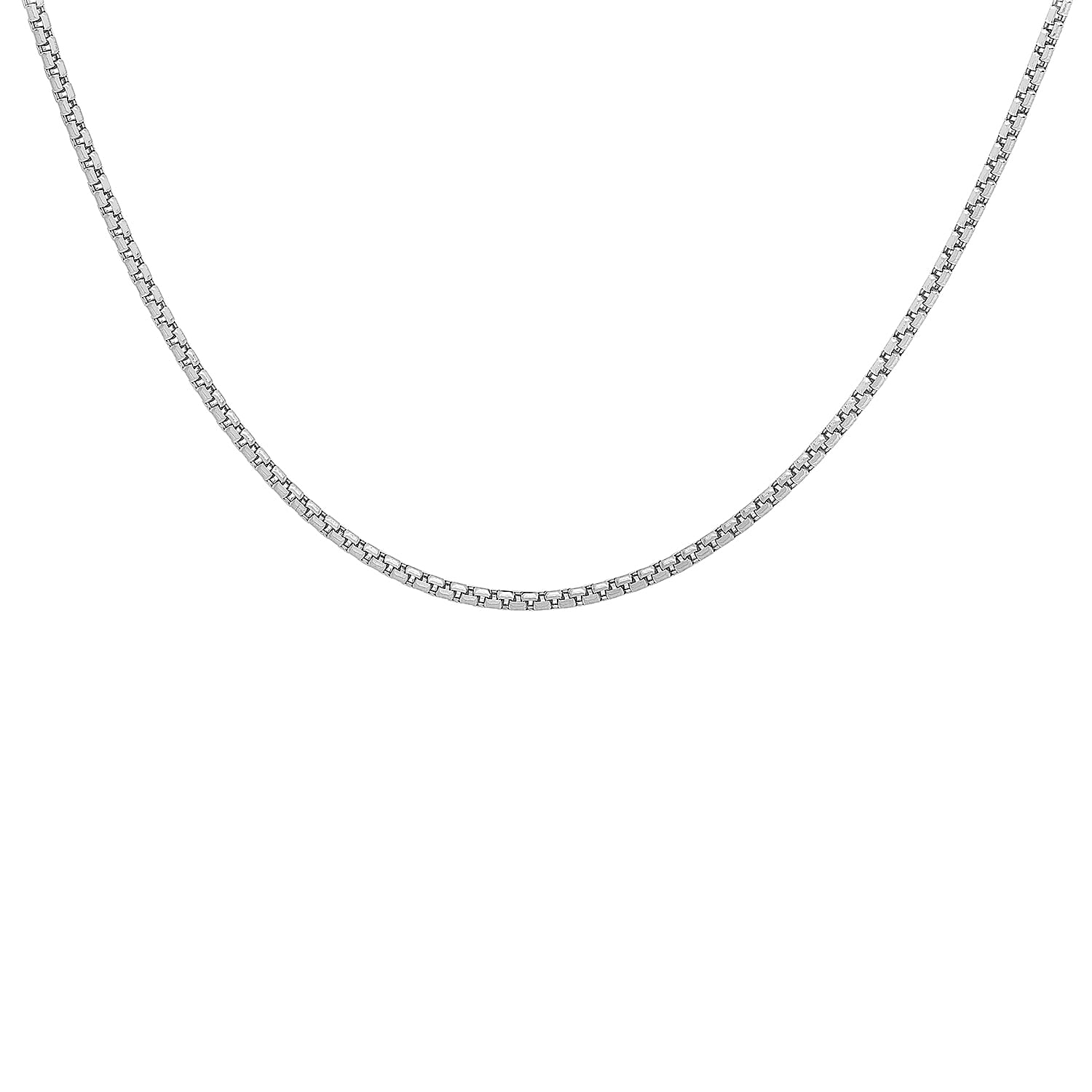 Diamond Cut Box Belcher Chain 18 Inch in 9K White Gold 7590862 0