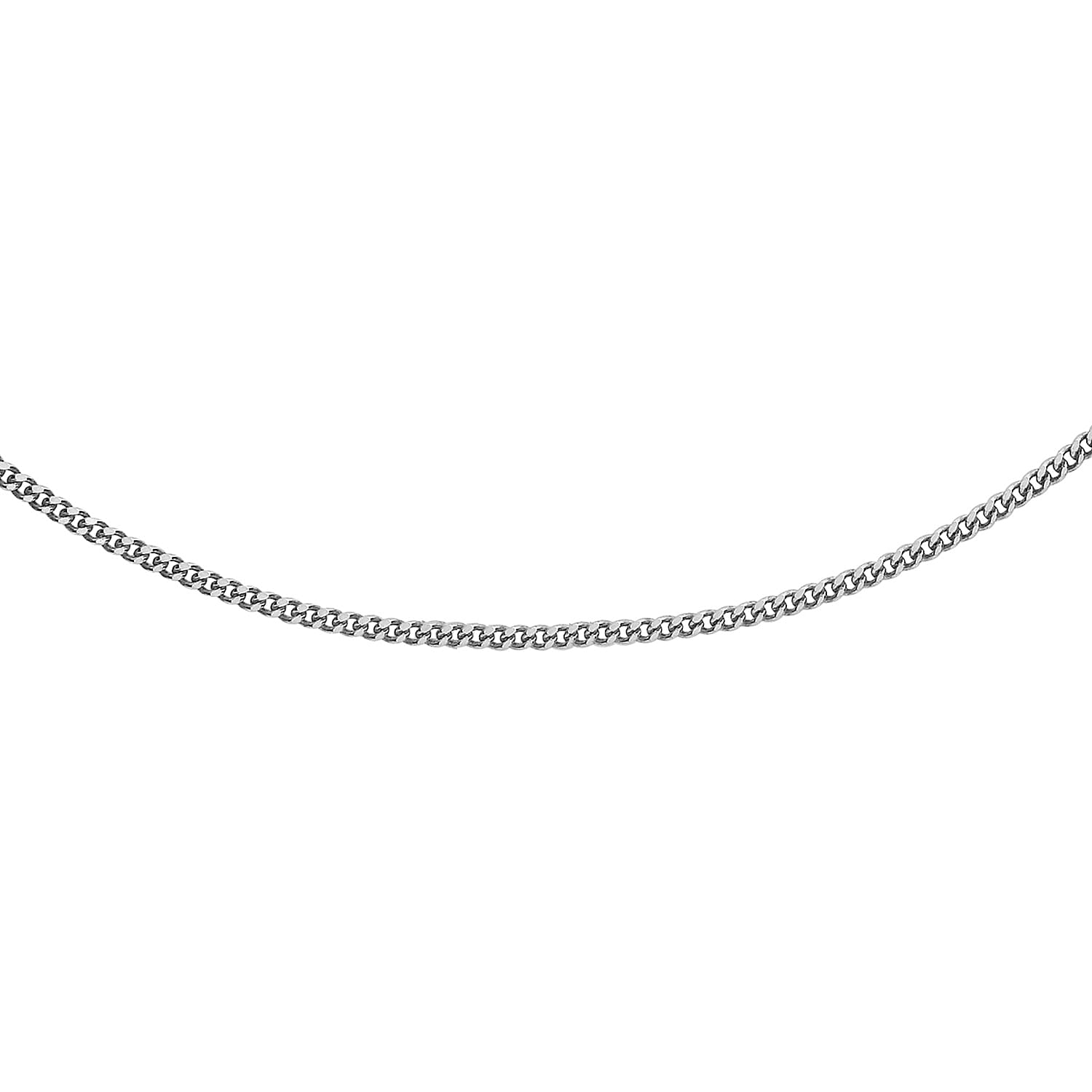 Diamond Cut Curb Chain 14 Inch in 9K White Gold 7590773 3