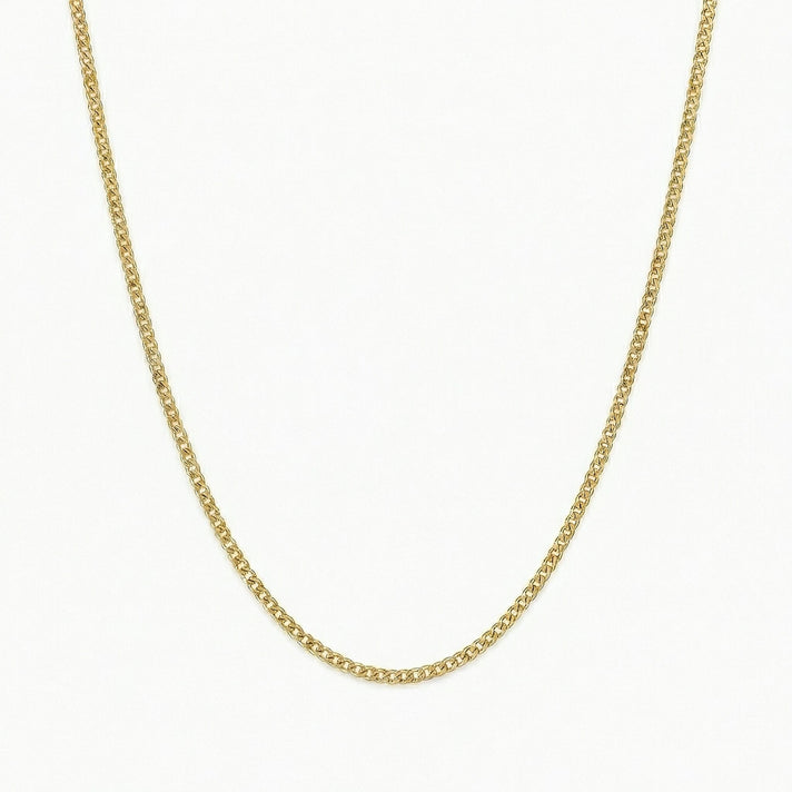 Diamond Cut Curb Chain 15 Inch in 9K Yellow Gold 7576182 1