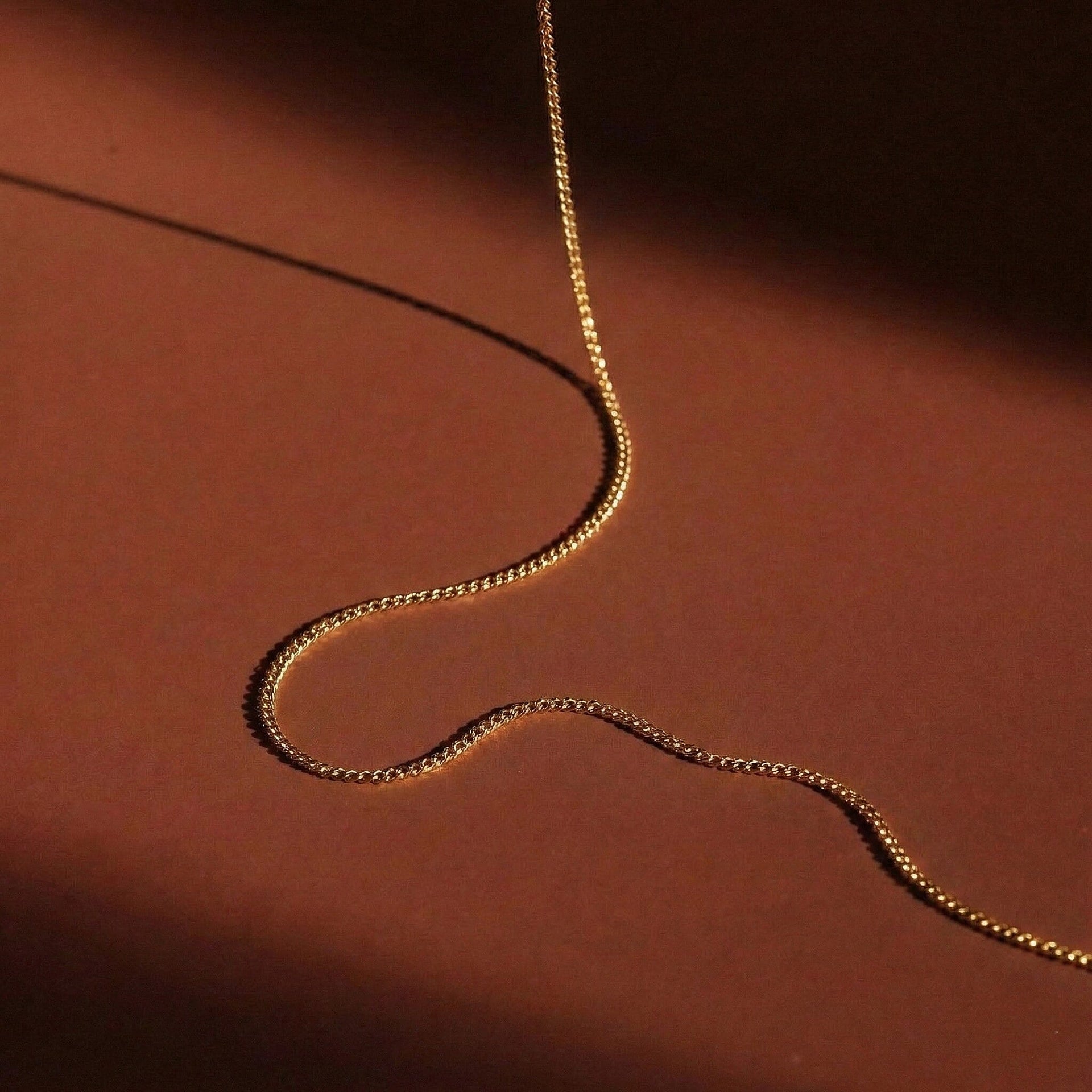 Diamond Cut Curb Chain 15 Inch in 9K Yellow Gold 7576182 2