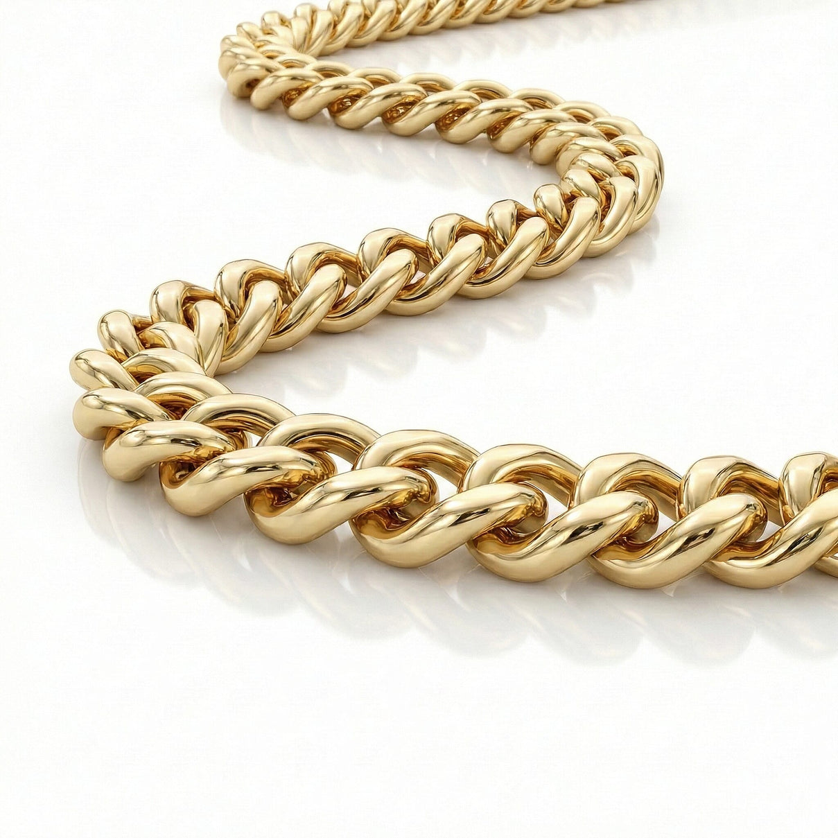 Diamond Cut Curb Chain 15 Inch in 9K Yellow Gold 7576182 3