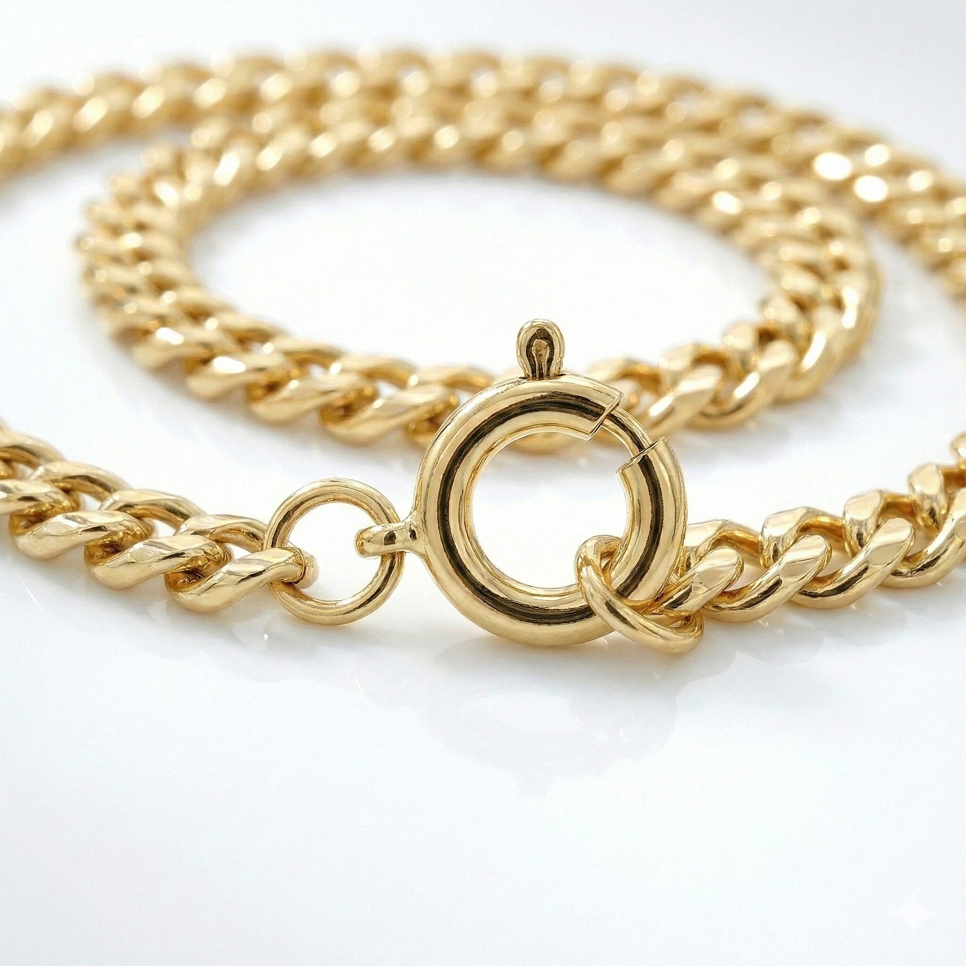 Diamond Cut Curb Chain 15 Inch in 9K Yellow Gold 7576182 4