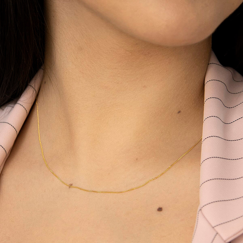 9K Yellow Gold  Chain (Size - 15),  Gold Wt. 0.64 Gms