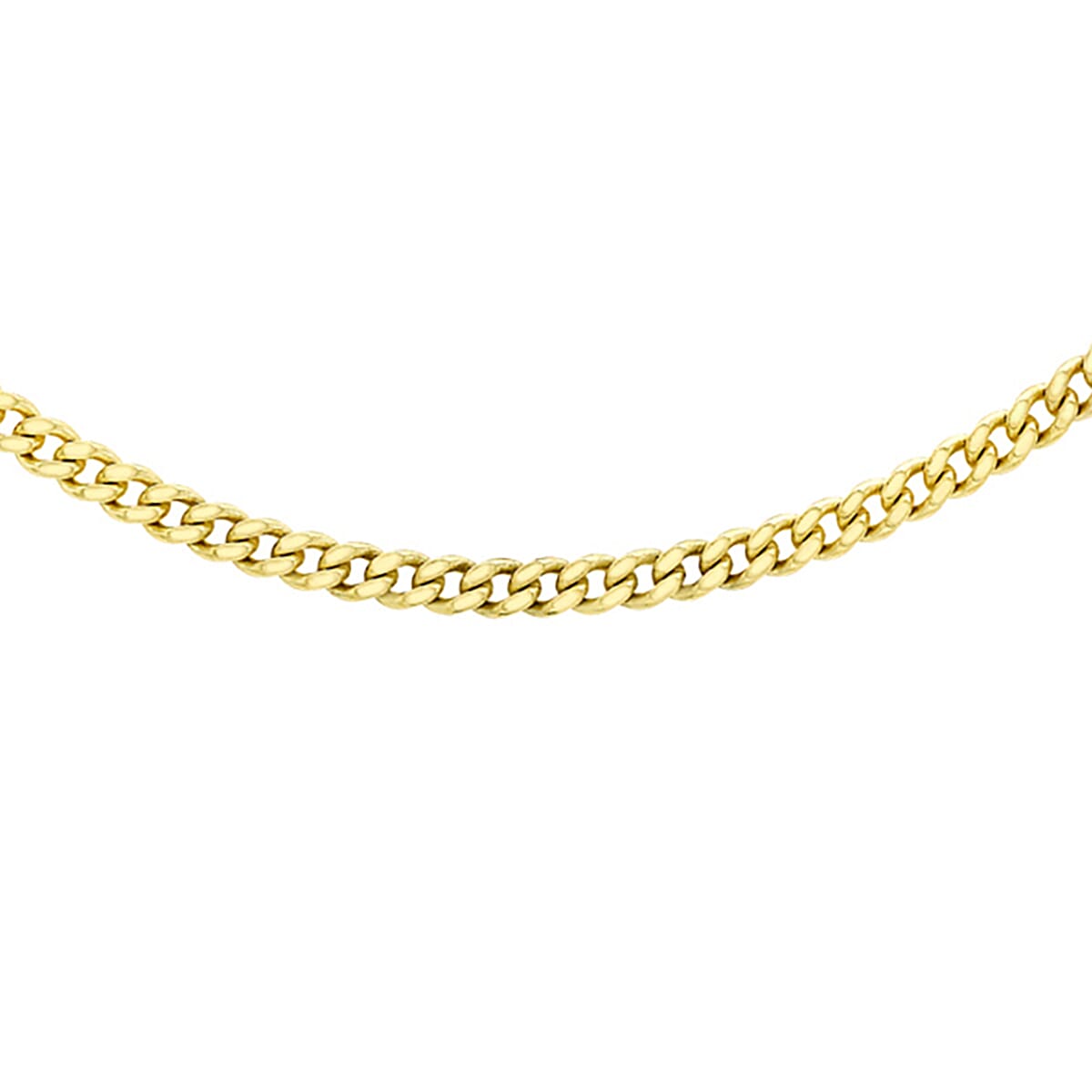 Diamond Cut Curb Chain 15 Inch in 9K Yellow Gold 7576363 2
