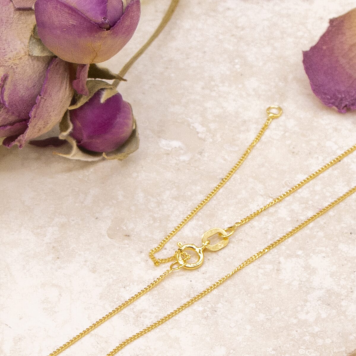 Diamond Cut Curb Chain 15 Inch in 9K Yellow Gold 7576363 4