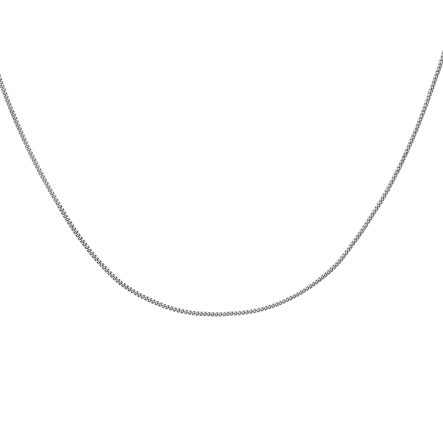 Diamond Cut Curb Chain 16 Inch-18 Inch in 9K White Gold 7594290 3