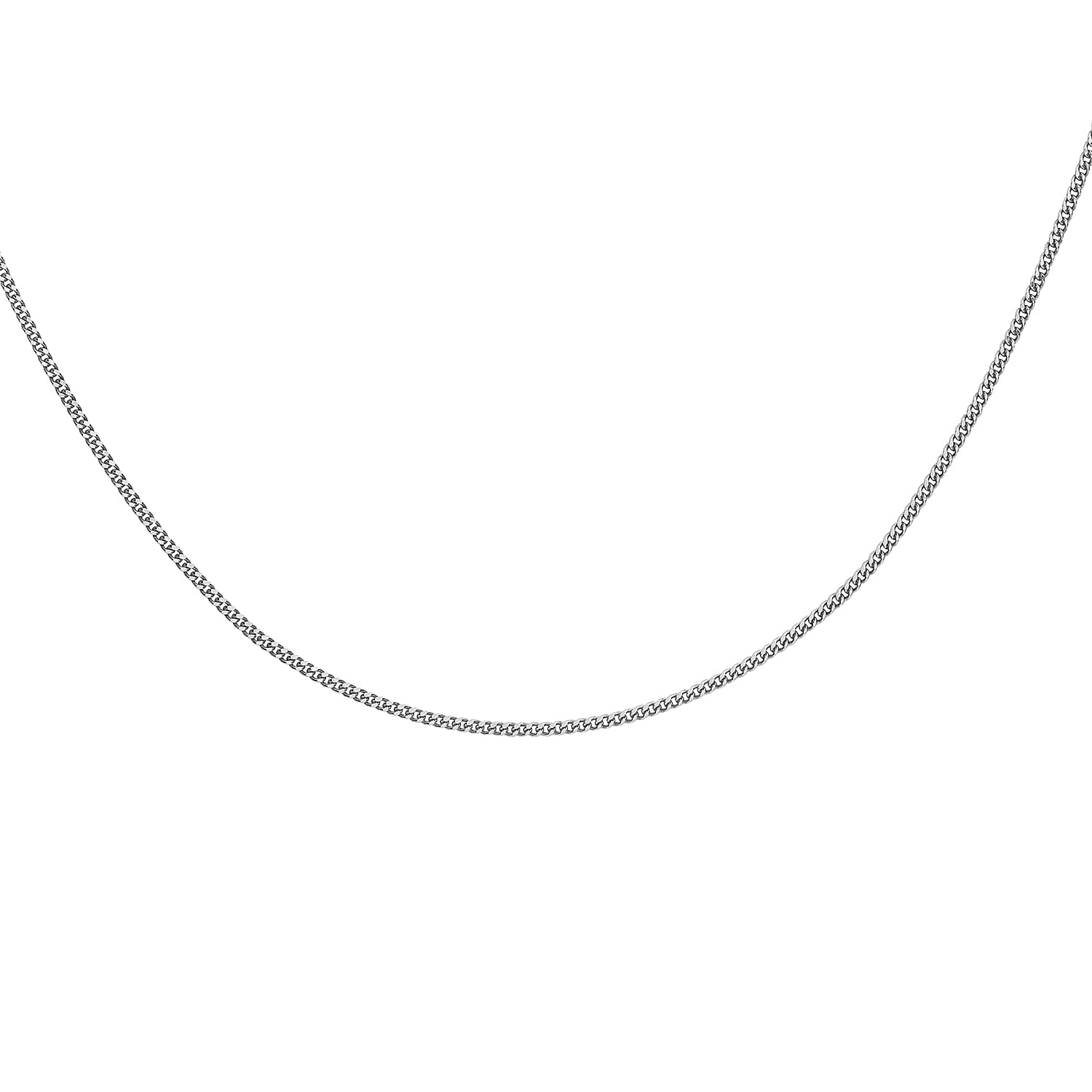 Diamond Cut Curb Chain 16 Inch in 9K White Gold 7591585 0