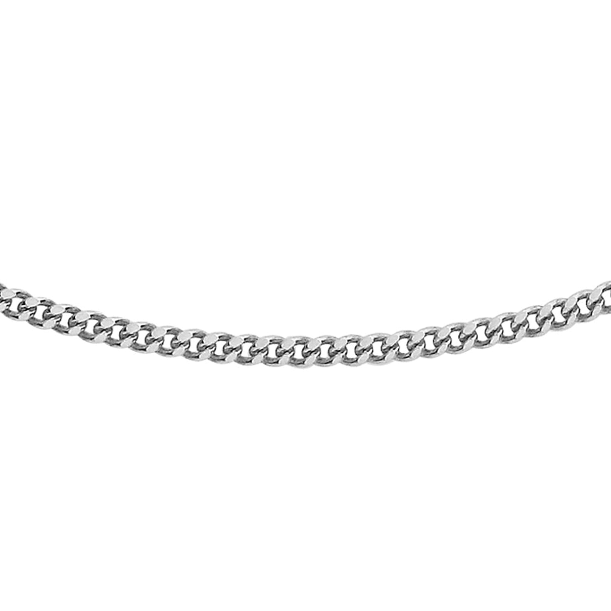 Diamond Cut Curb Chain 16 Inch in 9K White Gold 7591585 3