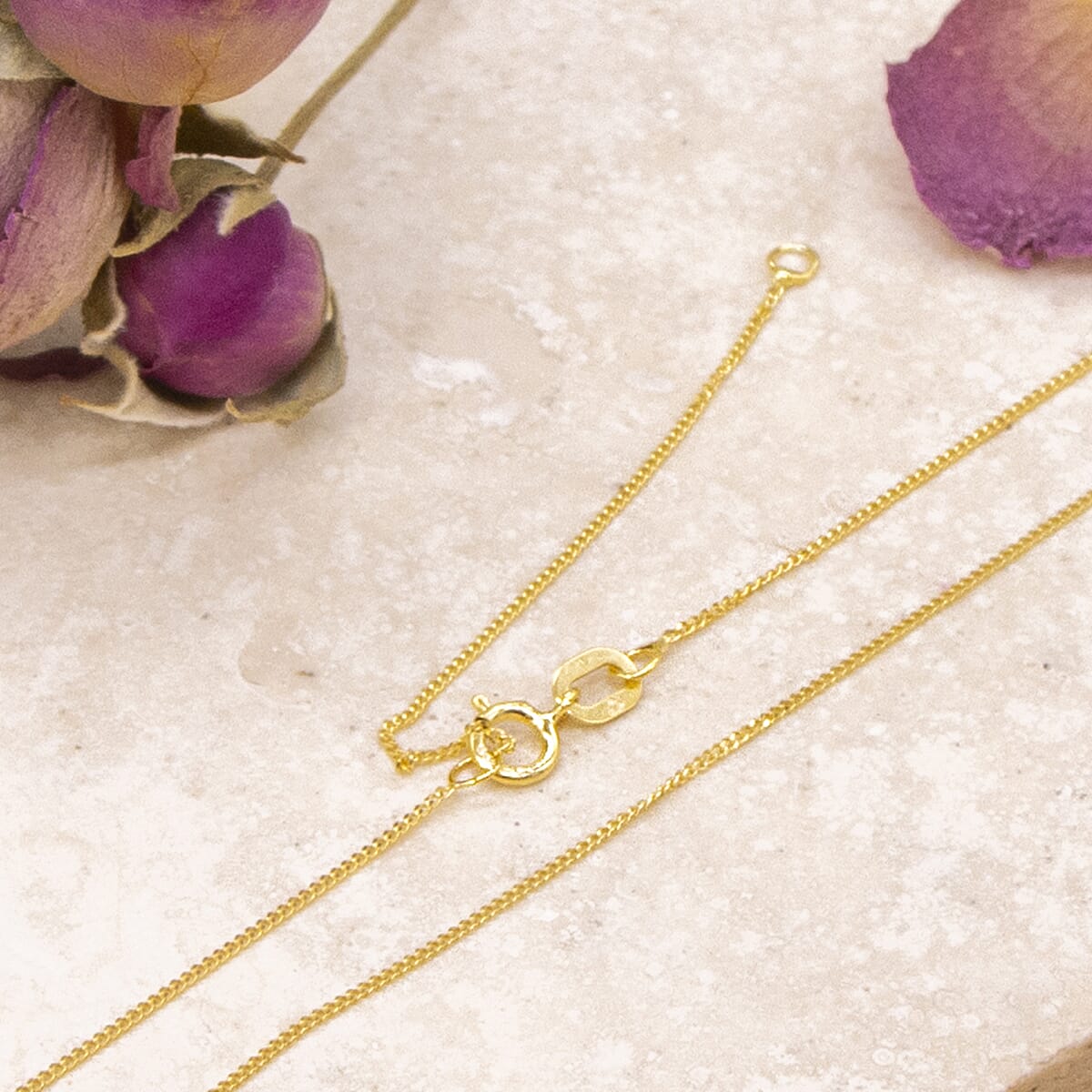 Diamond Cut Curb Chain 16 Inch in 9K Yellow Gold 7576376 0