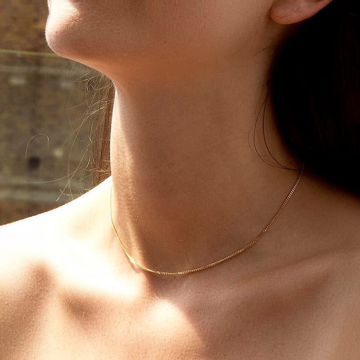 Diamond Cut Curb Chain 16 Inch in 9K Yellow Gold 7576395 2