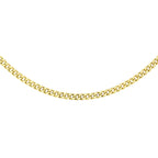 9K Yellow Gold Diamond Cut Curb Chain With Lobster Clasp (Size - 16)