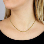 9K Yellow Gold Diamond Cut Curb Chain With Lobster Clasp (Size - 16)