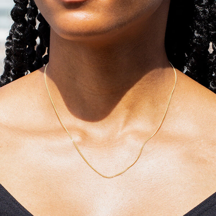 Diamond Cut Curb Chain 18 Inch in 9K Yellow Gold 7576402 2