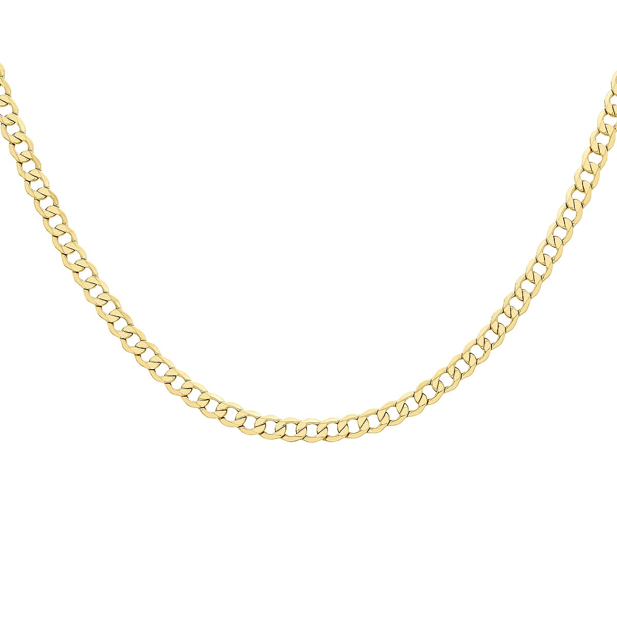 Diamond Cut Curb Chain 18 Inch in 9K Yellow Gold 7577630 2
