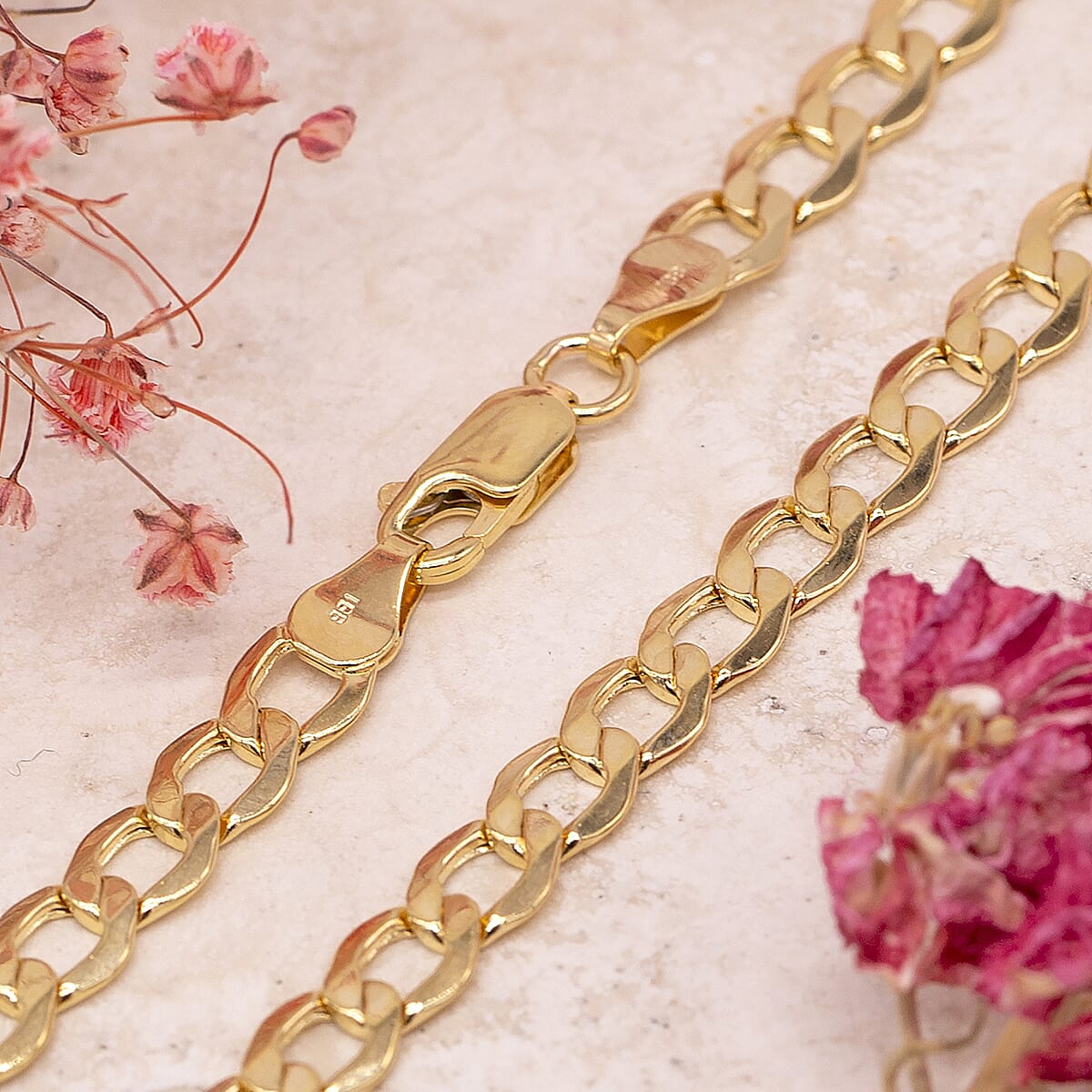 Diamond Cut Curb Chain 18 Inch in 9K Yellow Gold 7577630 4