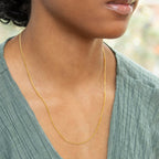 9K Yellow Gold Diamond Cut Curb Chain With Spring Ring Clasp (Adjustable Size - 18-20)