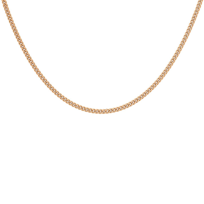 Diamond Cut Curb Chain 20 Inch in 9K Rose Gold 7591896 1