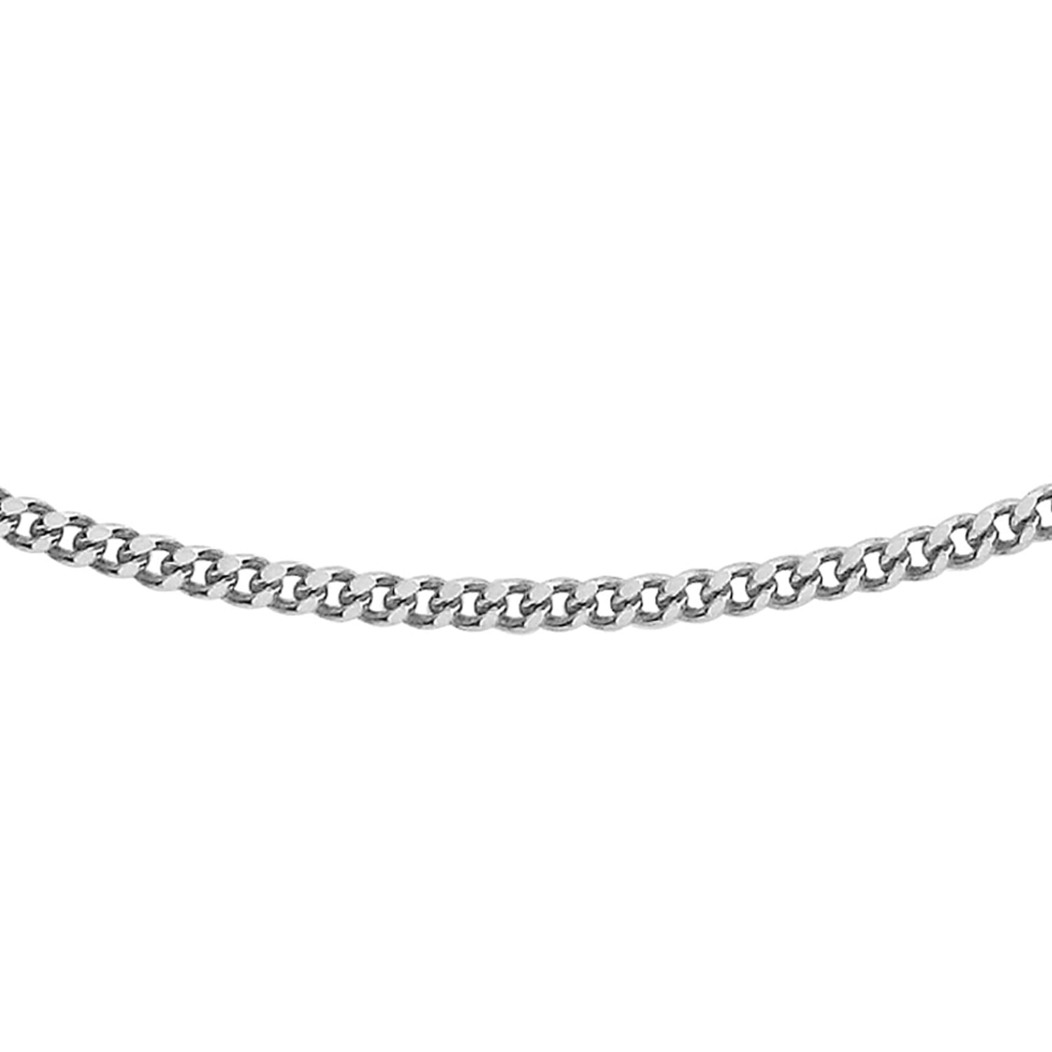 Diamond Cut Curb Chain 20 Inch in 9K White Gold 7591631 3